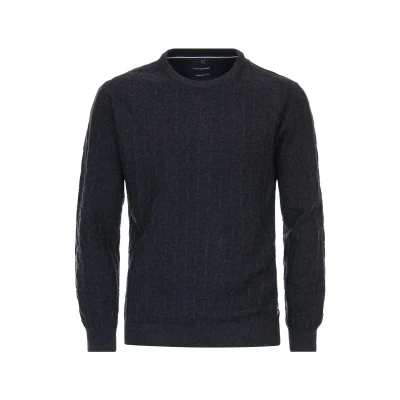 Afbeelding van Casa Moda Casual Regular Fit Trui ronde hals Marine, Motief