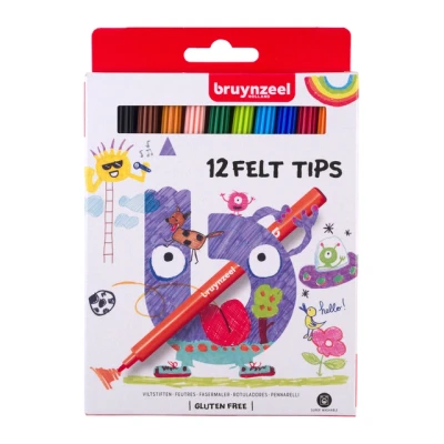 Afbeelding van Viltstiften Bruynzeel set à 12 kleuren