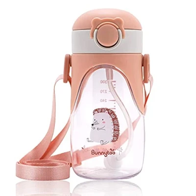 Afbeelding van Bunnytoo Trainer Cup lekvrije mok met schouderriem, 400 ml, drinkbeker, babybeker, zacht mondstuk, waterdicht, vanaf 6 maanden, BPA vrij abrikoos