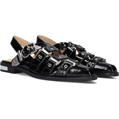 Afbeelding van Steve Madden GARI Slingback ballerina ́s, Dames, Maat: 36, Black crinkle Hoogwaardig imitatieleer