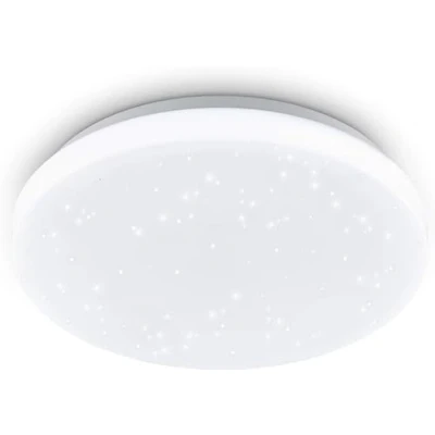 Afbeelding van EGLO led plafondlamp POGLIOLA S, Ø 26 cm, 1 lichtbron wandlamp, plafondarmatuur met kristaleffect van staal en kunststof, wit, woonkamerlamp, keukenlamp, bureaulamp, ganglamp plafond