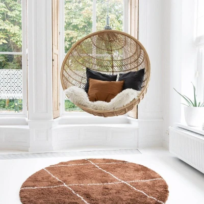 Afbeelding van Interieur05 Vloerkleed Berber Nea Roest 160cm rond