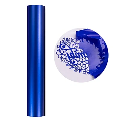 Afbeelding van Zelfklevende Vinyl folie Permanente Plotterfolie, 30cm x 305cm Glanzend Rol,Premium Chroom Vinyl, DIY Knutselwerk, Auto Sticker, Window Graphics(Metaalblauw)