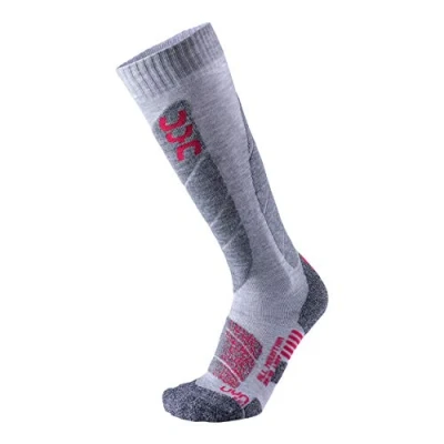Afbeelding van Skisok UYN Women All Mountain Light Grey Melange Coral Schoenmaat 39 40