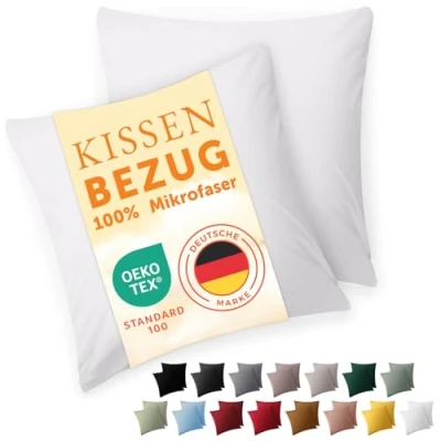 Afbeelding van Blumtal Kussensloop Microvezel Kussenhoes 50 x cm Wit Met Rits Set van 2