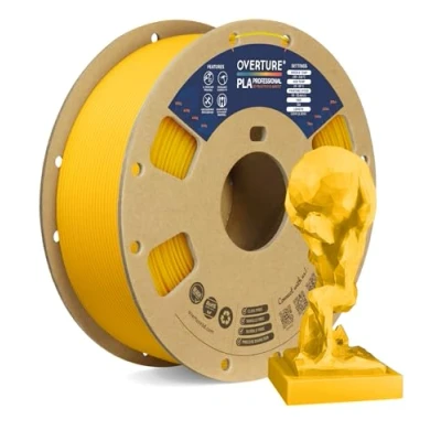 Afbeelding van OVERTURE PLA Plus (PLA+) filament 1,75 mm, professionele sterkte, 1 kg (2,2 lbs), maatnauwkeurigheid 99% waarschijnlijkheid +/ 0,03 voor 3D printer (geel)
