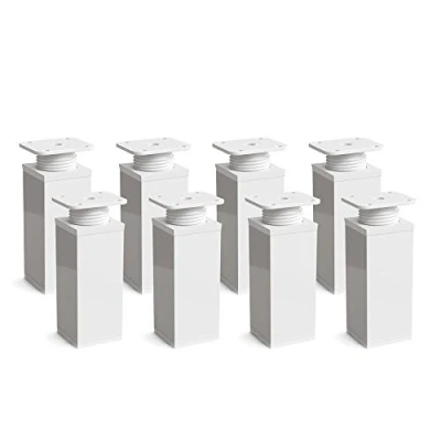Afbeelding van sossai® design meubelpoten MFV1 set van 8 in hoogte verstelbaar Vierkant profiel: 40 x mm Kleur: wit Hoogte: 60 (+ 20 mm) Inclusief hoogwaardige houtschroeven