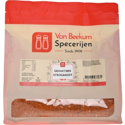 Afbeelding van Van Beekum Specerijen Gehaktmix Stroganoff 1 kilo (hersluitbare stazak)