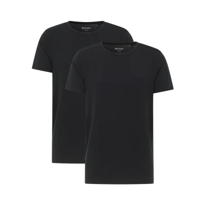 Afbeelding van MUSTANG Heren T shirt Allen 2 pack Regular Fit S 3XL wit Zwart stretch, 4142, 6XL Grote maten