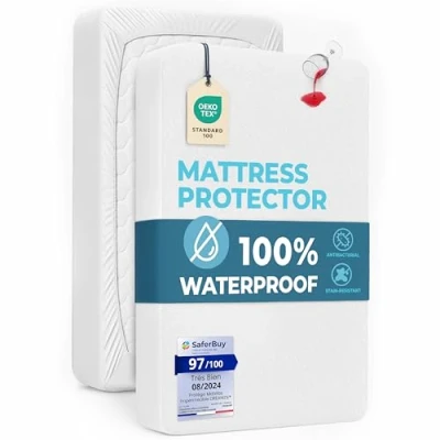 Afbeelding van Dreamzie Matrasbeschermer Waterdicht Voor Matras 140 x 190 cm Gecertificeerd OEKO TEX® en Bi Ome®: Optimale Bescherming, Ademend, Hypoallergeen, Anti Mite, Mold Tegen Bacteriën