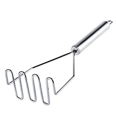 Afbeelding van KADAX Aardappelstamper, keukenstamper van roestvrij staal, 25 cm, groentestamper met ovaal handvat, stamper voor groenten, aardappelpuree, aardappelpers, keukenhulp