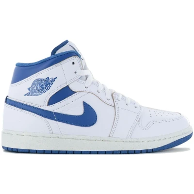 Afbeelding van Jordan AIR 1 MID SE Sneakers hoog, Heren, Maat: 41, White/industrial blue/sail Leer