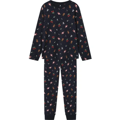 Afbeelding van NAME IT KIDS pyjama NKNVISMAS met all over print donkerblauw