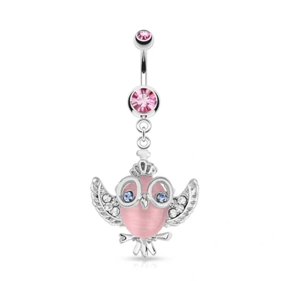 Afbeelding van Navelpiercing uiltje roze