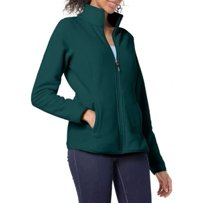 Afbeelding van Amazon Essentials Dames Classic Fit Full Zip Polar Soft Fleece Jacket (Verkrijgbaar in Grote Maat), Donkergroen Heather, Small