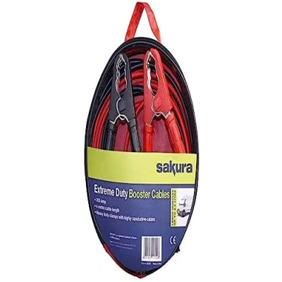 Afbeelding van Sakura Extreem robuuste Startkabels SS3627 700 Amp 4 meter kleurgecodeerde klem voor auto&#039;s en voertuigen tot 4,5 liter/4500 cc lege accu