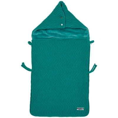 Afbeelding van Meyco Baby Waves voetenzak emerald green 40x82cm