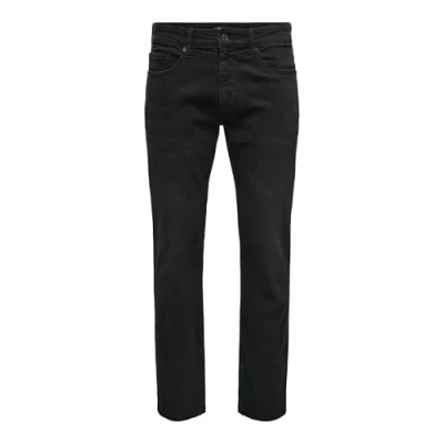 Afbeelding van ONLY &amp; SONS ONSWEFT REGULAR BLACK 8638 MAT DNM NOOS Heren Jeans Maat W38 X L34