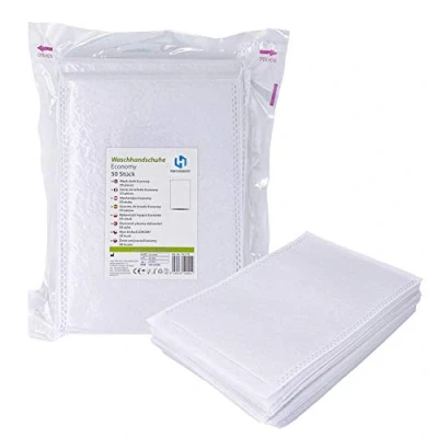 Afbeelding van Economy Wegwerpwashandjes, wit, 2000 stuks, zachte vliesstof, absorberend en zacht voor de huid, wegwerpwashandje, ideaal hygiënegebieden, zoals verzorgingsdiensten, cosmetica enz.