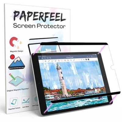 Afbeelding van Magnetische Screen Protector voor iPad 9th/ 8th/ 7th Generation 10,2 inch (2021/2020/2019) Matte Papier Folie Schrijven Tekenen Afneembaar, Herbruikbaar, Anti Glare