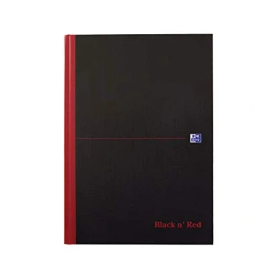 Afbeelding van Oxford BLACK N&#039; RED gebonden boek, 192 bladzijden, ft A4, geruit 5 mm stuks