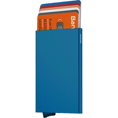 Afbeelding van Pasjeshouder mannen &amp; vrouwen Kaarthouder Pasjes Uitschuifbaar Creditcardhouder RFID Aluminium Blauw
