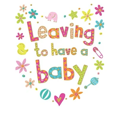 Afbeelding van Moderne grote kaart die een baby verlaat 12 x 9 inch Piccadilly Groeten