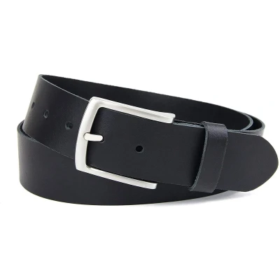 Afbeelding van Fana Belts Leren dames/heren Riem zwart Jeans Heren/dames riemen Taillemaat: 130 XXL Extra Lange grote maten