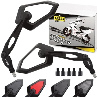 Afbeelding van Area1 Spiegel voor motorfiets, stuureindmontage, computergestuurd gefreesd, compatibel met S 50 (2008 2014), 125 IE/3V, 150 3V, Cosa (V62)