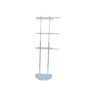 Afbeelding van MSV Handdoeken rek badkamer zilver chroom metaal 30 x 104 cm Handdoekrekken