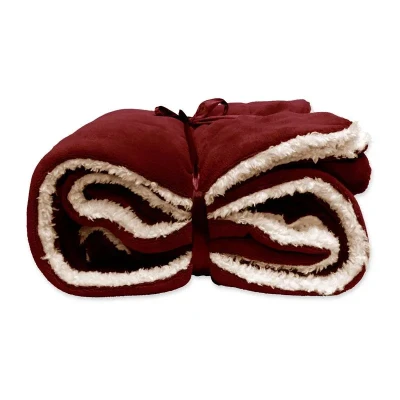 Afbeelding van Unique Living Lars coral fleece/suede plaid 150x200cm bloodstone