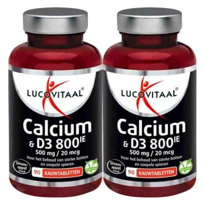 Afbeelding van 2+2 gratis: 2x Lucovitaal Calcium 500mg + D3 20 mcg kauwtabletten 90