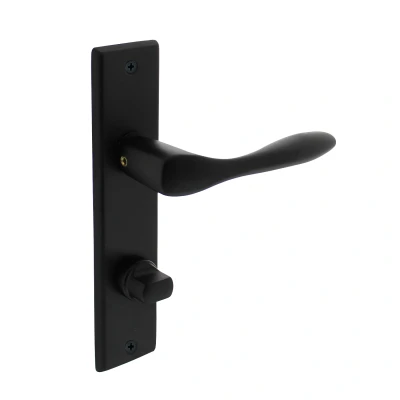 Afbeelding van Deurklink Banaan met schild WC63/8mm mat zwart