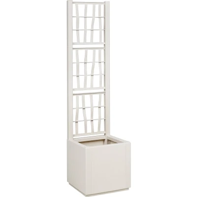 Afbeelding van vidaXL Tuinplantbak met Trellis Wit 36x36x140 cm PP