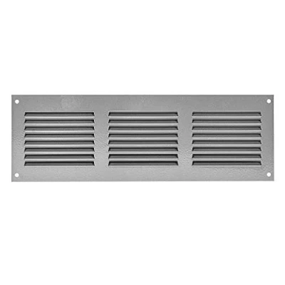 Afbeelding van Luchtinlaatafdekking, staal terugstroomrooster, plafond en zijwand, HVAC, met insectenbescherming, 30 x 10 cm, grijs