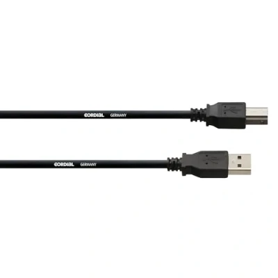 Afbeelding van Cordial USB kabel 2.0 A stekker, B stekker 1.80 m Zwart CUSB 1,8