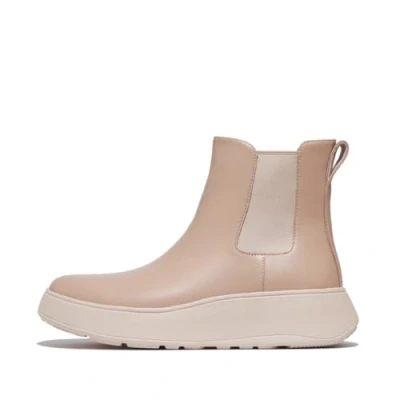 Afbeelding van Fitflop F Mode Leren Flatform Chelsea Boots voor dames, Klassieke Beige, 41 EU