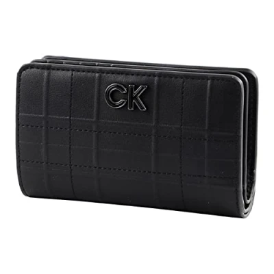Afbeelding van Calvin Klein Re lock bifold french quilt portemonnee RFID dames black