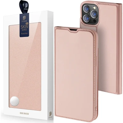 Afbeelding van Apple iPhone 14 Pro Max Hoesje Kunstleder Dux Ducis Bookcase Rosé goud Telefoonhoesje