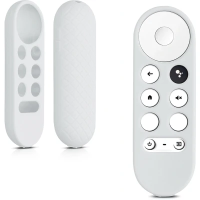 Afbeelding van kwmobile hoes geschikt voor Google Chromecast 2020 4K / 2022 HD Siliconen anti slip afstandsbediening in grijs