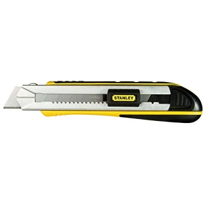 Afbeelding van Stanley FatMax Cuttermes met magazijn 0 10 486 (25 mm lemmetbreedte, 215 lengte, lemmetgeleiding van roestvrij staal, mesbreker, incl. 4 afbreekmes)