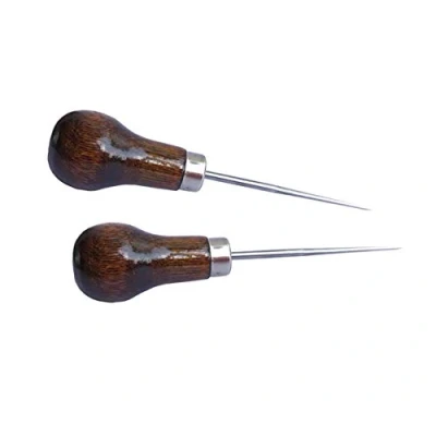 Afbeelding van ZLKSKER (Pack van 2) Houten Handvat Scratch Awl voor Lederen Punch Hole of DIY Handgemaakte (Gourd Awl) (2)