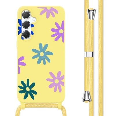 Afbeelding van Samsung Galaxy A35 Hoesje Siliconen en TPU (zacht) imoshion Softcase/Koordhoesje/Backcover Yellow Flower Distance Telefoonhoesje
