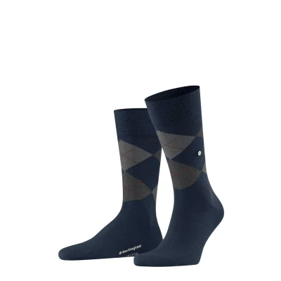 Afbeelding van Burlington Edinburgh Rautenmuster Argyle CLIP ONE SIZE 4046 Sokken, Heren, Maat: 41 46, Marine