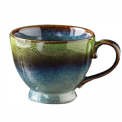 Afbeelding van grote koffiekop, cappuccinokop, steengoed, 500 ml espressokopjes, steengoedkop groot, keramische theekop met handvat, XXL kop, porseleinen Artist Design mok