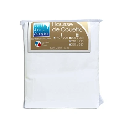 Afbeelding van Nuit des Vosges 2094831 Cotoval Dekbedovertrek Effen Kleur Katoen Wit 220 x 240 cm
