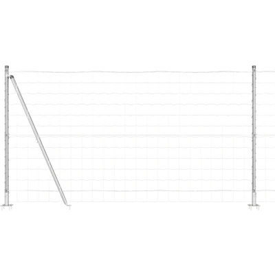 Afbeelding van vidaXL Euro hek met 13 flenspalen 1.2x25 m Ge galvanized staal
