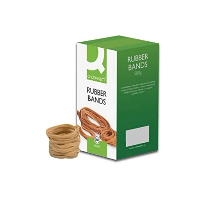 Afbeelding van Q Connect Elastiekjes No.34 101.6 x 3.2mm 500g, grijsgoudwiteiken