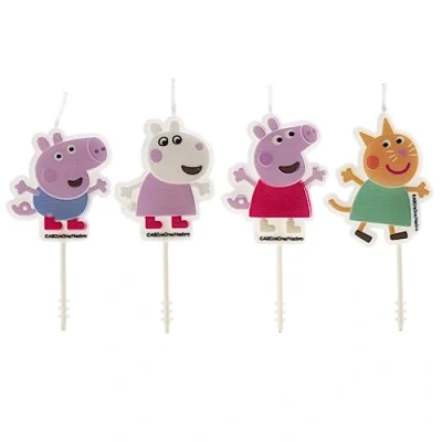 Afbeelding van dekora Set Peppa Pig Verjaardagskaarsjes Taart 4 Stuks