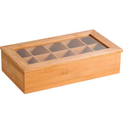 Afbeelding van Kesper Theedoos bamboe 10 vaks 20 x 36 9 cm